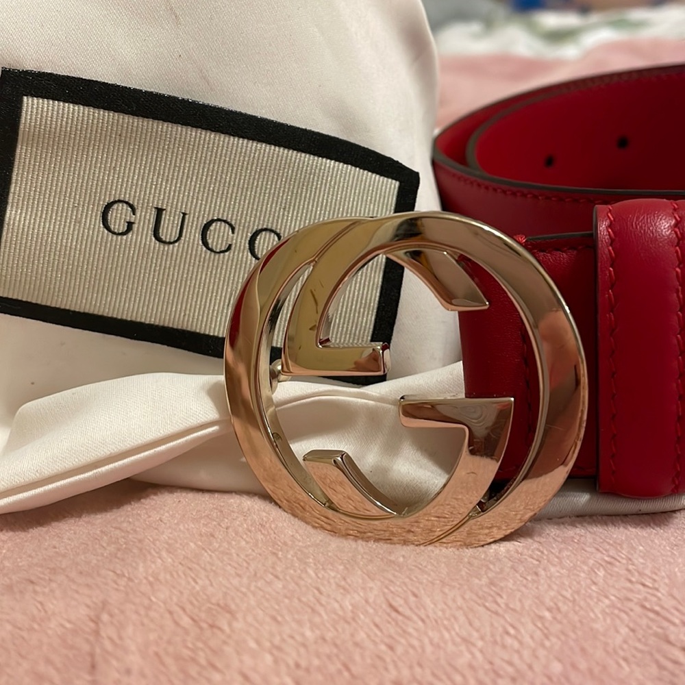 Red Gucci Woman’s Belt 65/70B